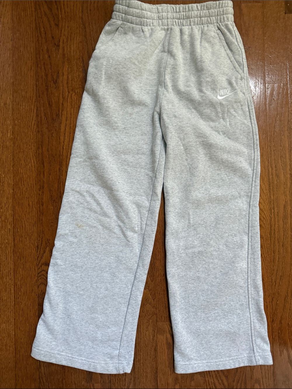 Nike Light Gray Kids Fleece Joggers - Large